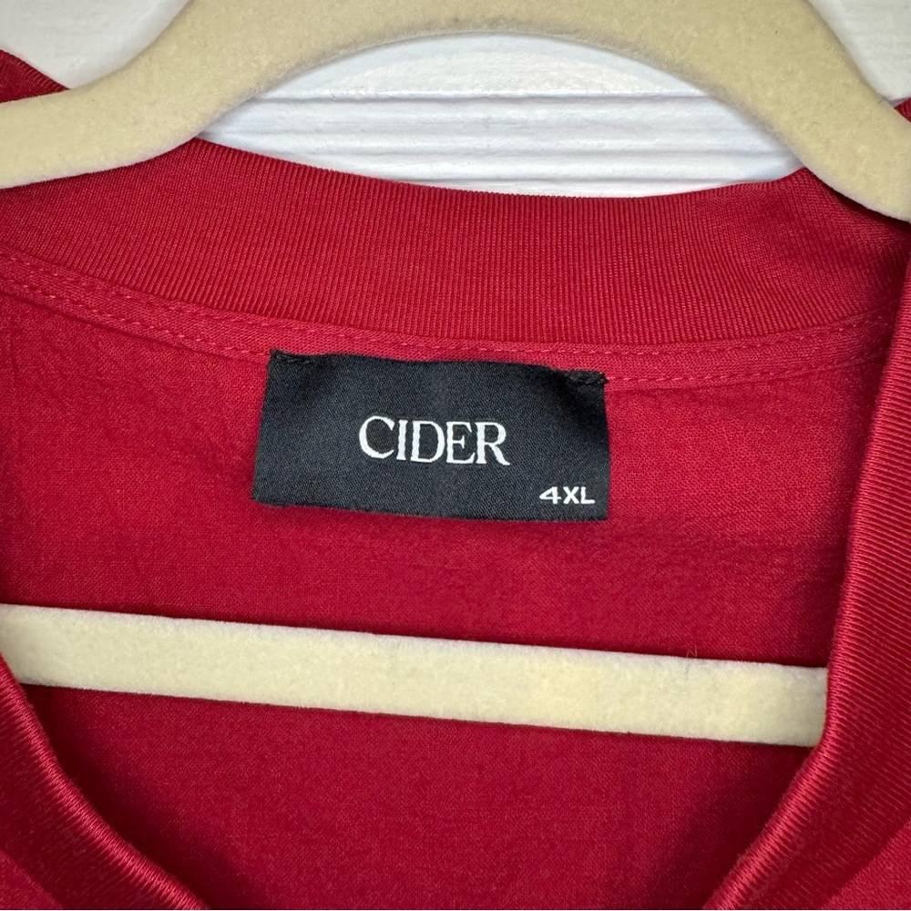 Cider Solid Round Neckline Tassel Boho Short Sleeve Top Curve In Wine Size 4X - Picture 6 of 6